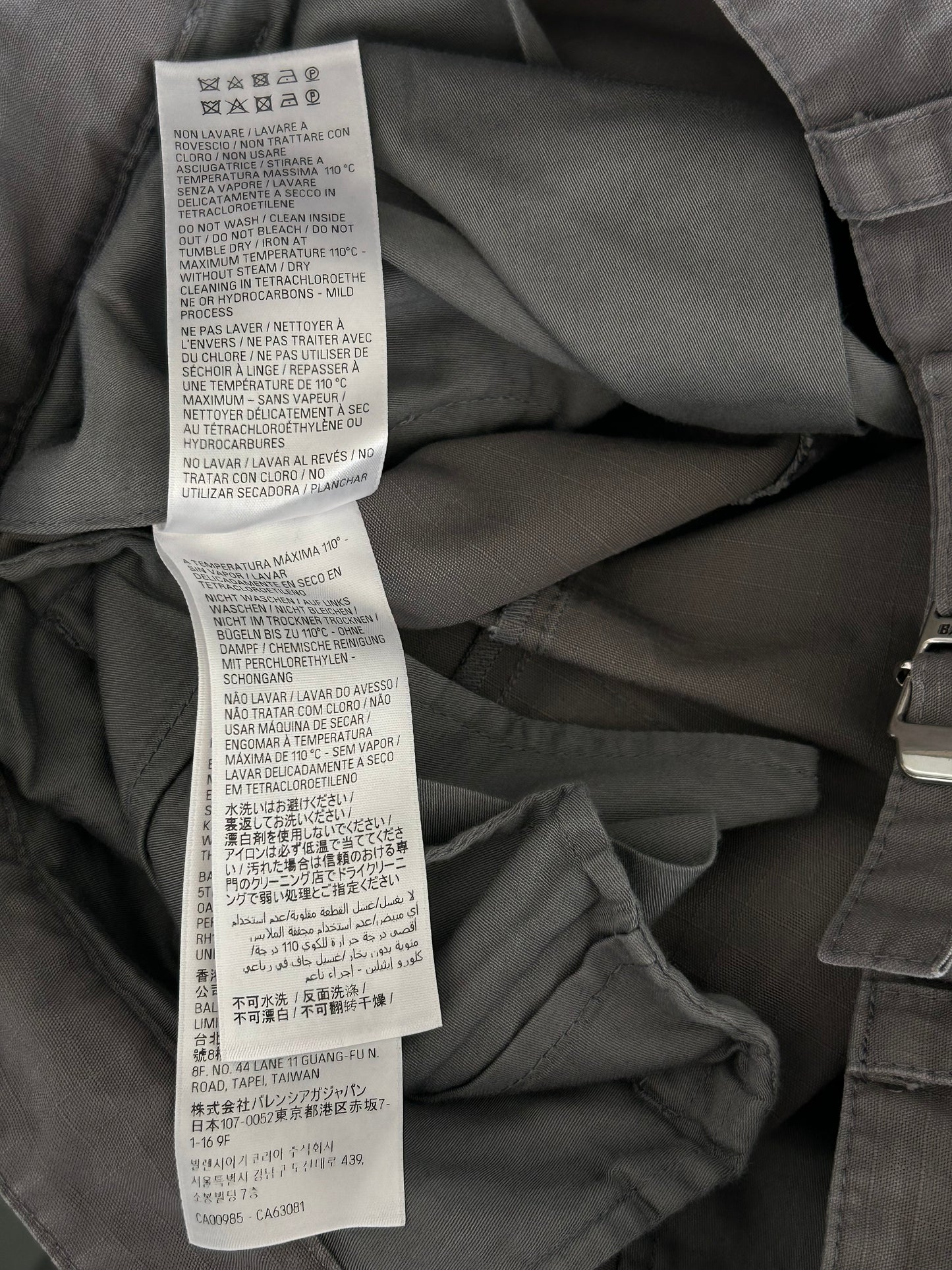 Balenciaga Grey Convertible Cargo Pants