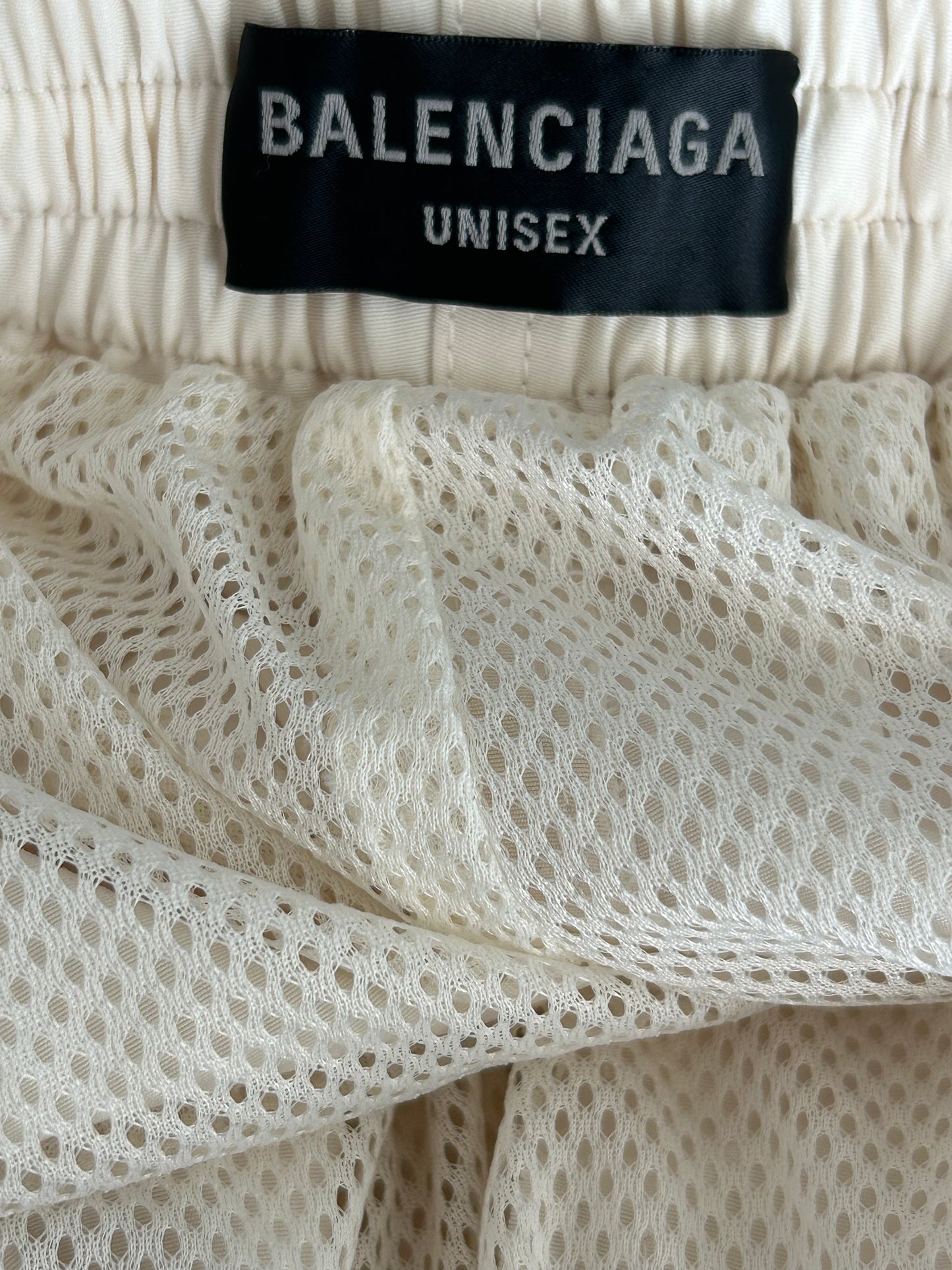 Balenciaga White & Black Embroidered Logo Trackpants