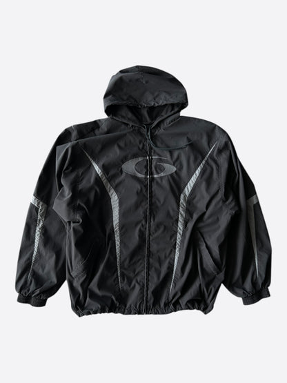 Balenciaga Black & Grey Loop Sports Logo Track Jacket
