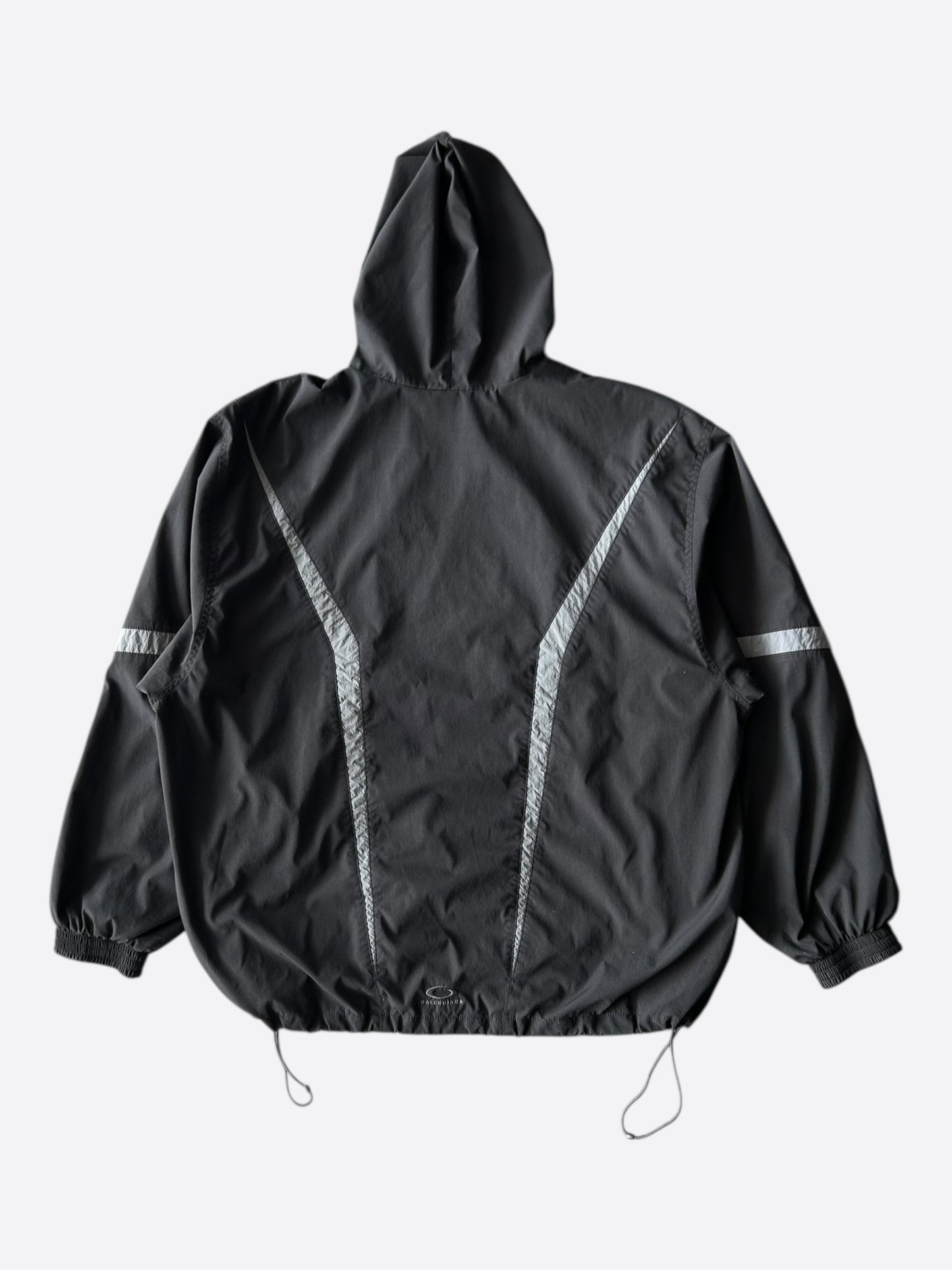 Balenciaga Black & Grey Loop Sports Logo Track Jacket