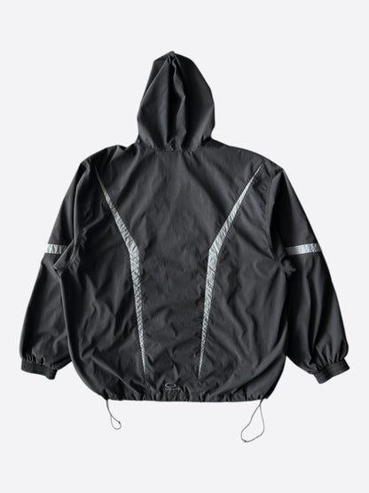 Balenciaga Black & Grey Loop Sports Logo Track Jacket