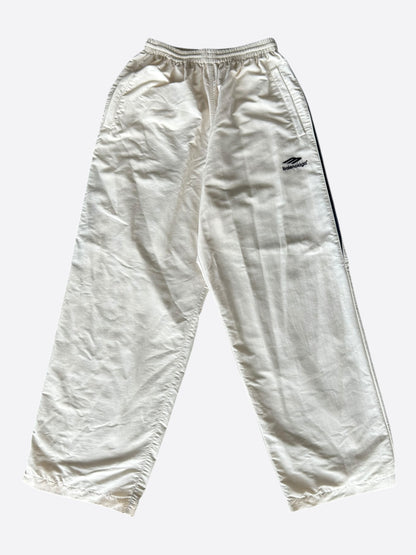 Balenciaga White & Black Embroidered Logo Trackpants