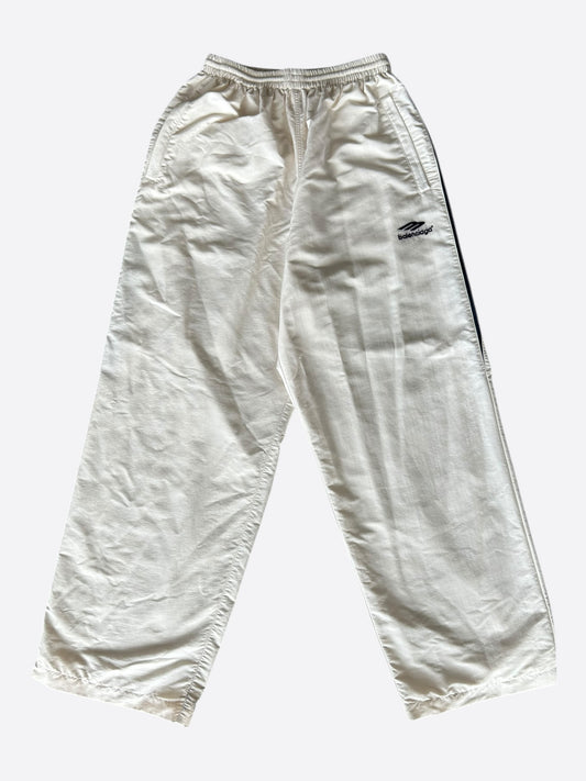 Balenciaga White & Black Embroidered Logo Trackpants