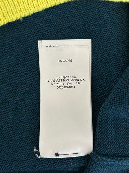Louis Vuitton Blue & Yellow Logo Wool Sweater