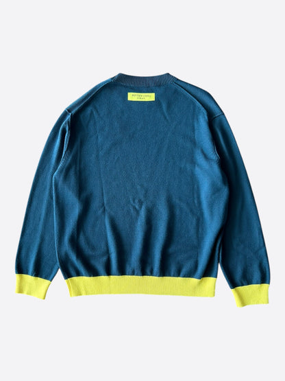 Louis Vuitton Blue & Yellow Logo Wool Sweater