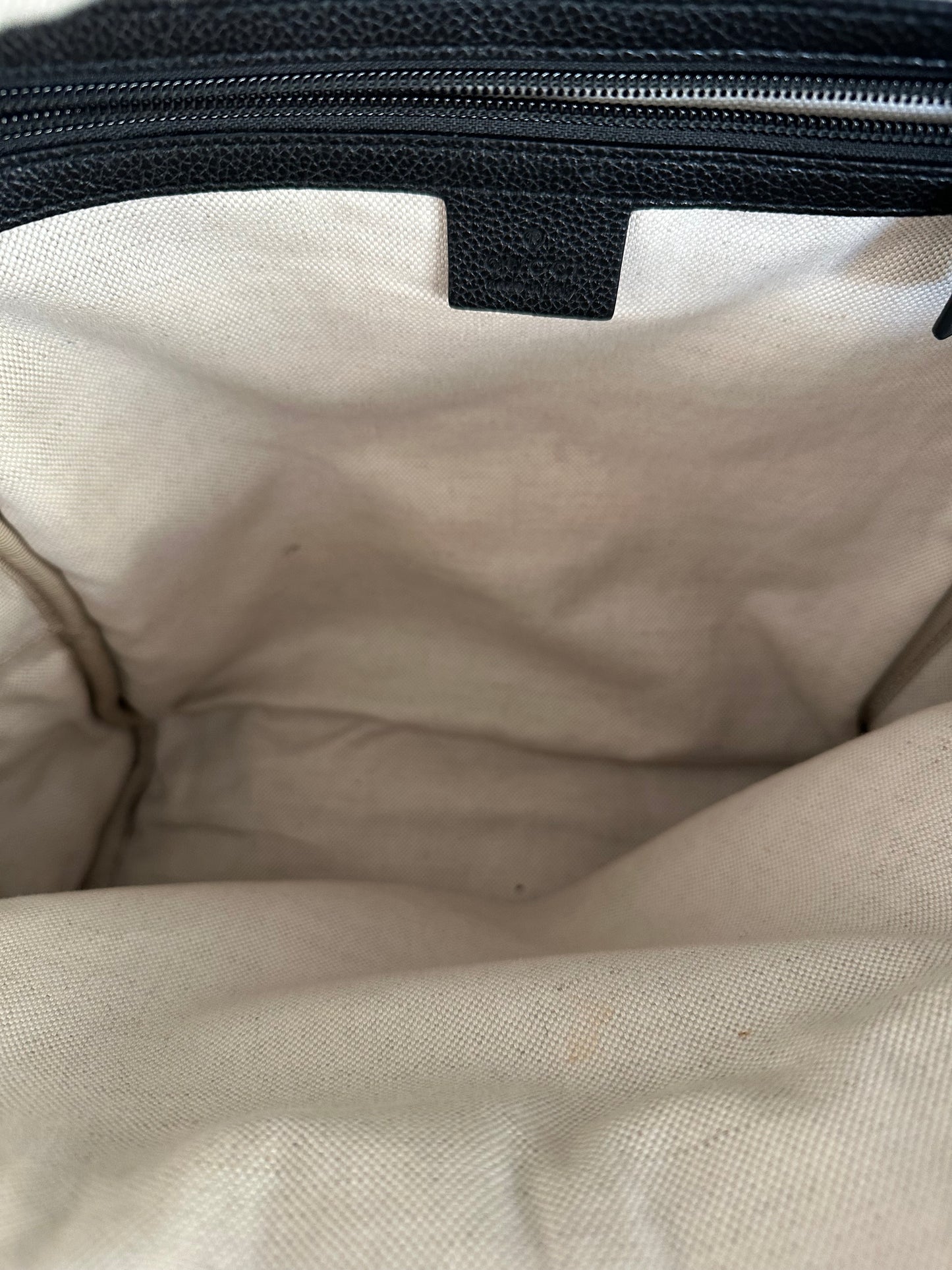 Gucci Black Classic Belt Logo Backpack