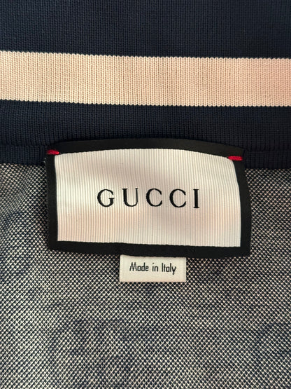 Gucci Blue Monogram Jacquard Track Jacket
