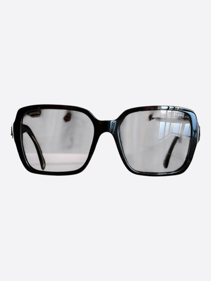 Chanel Black Logo Square Sunglasses