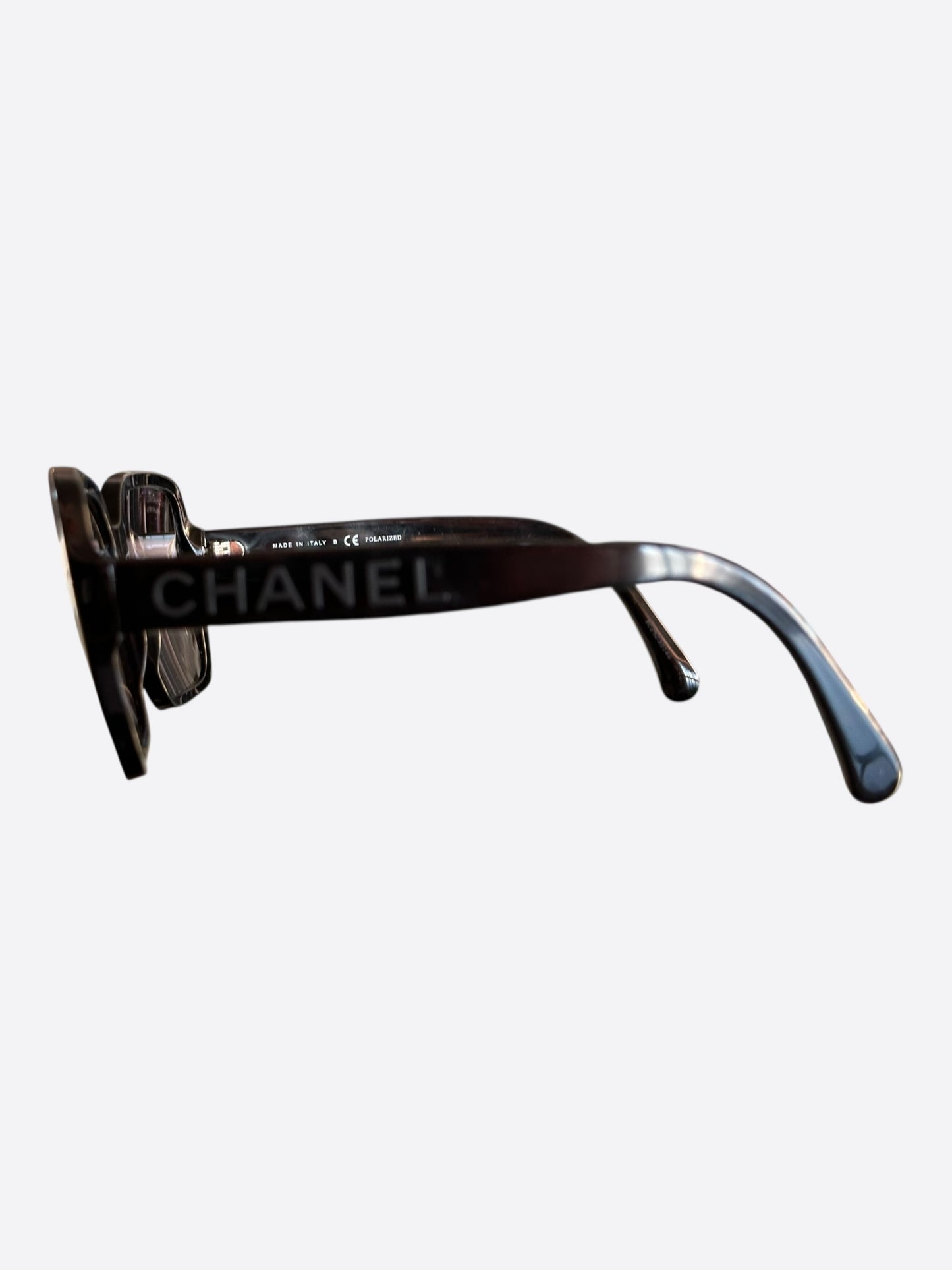 Chanel Black Logo Square Sunglasses
