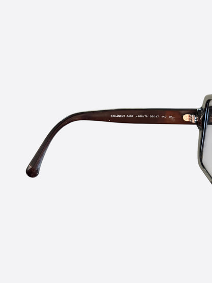 Chanel Black Logo Square Sunglasses