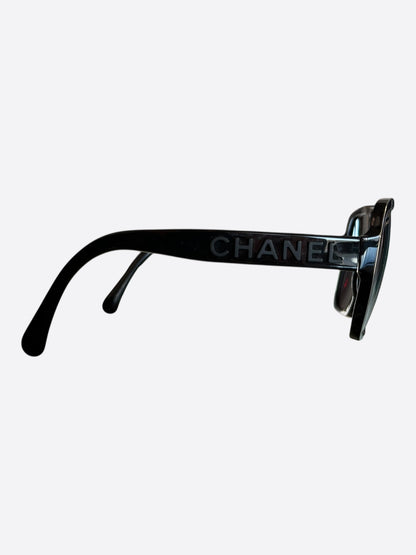 Chanel Black Logo Square Sunglasses