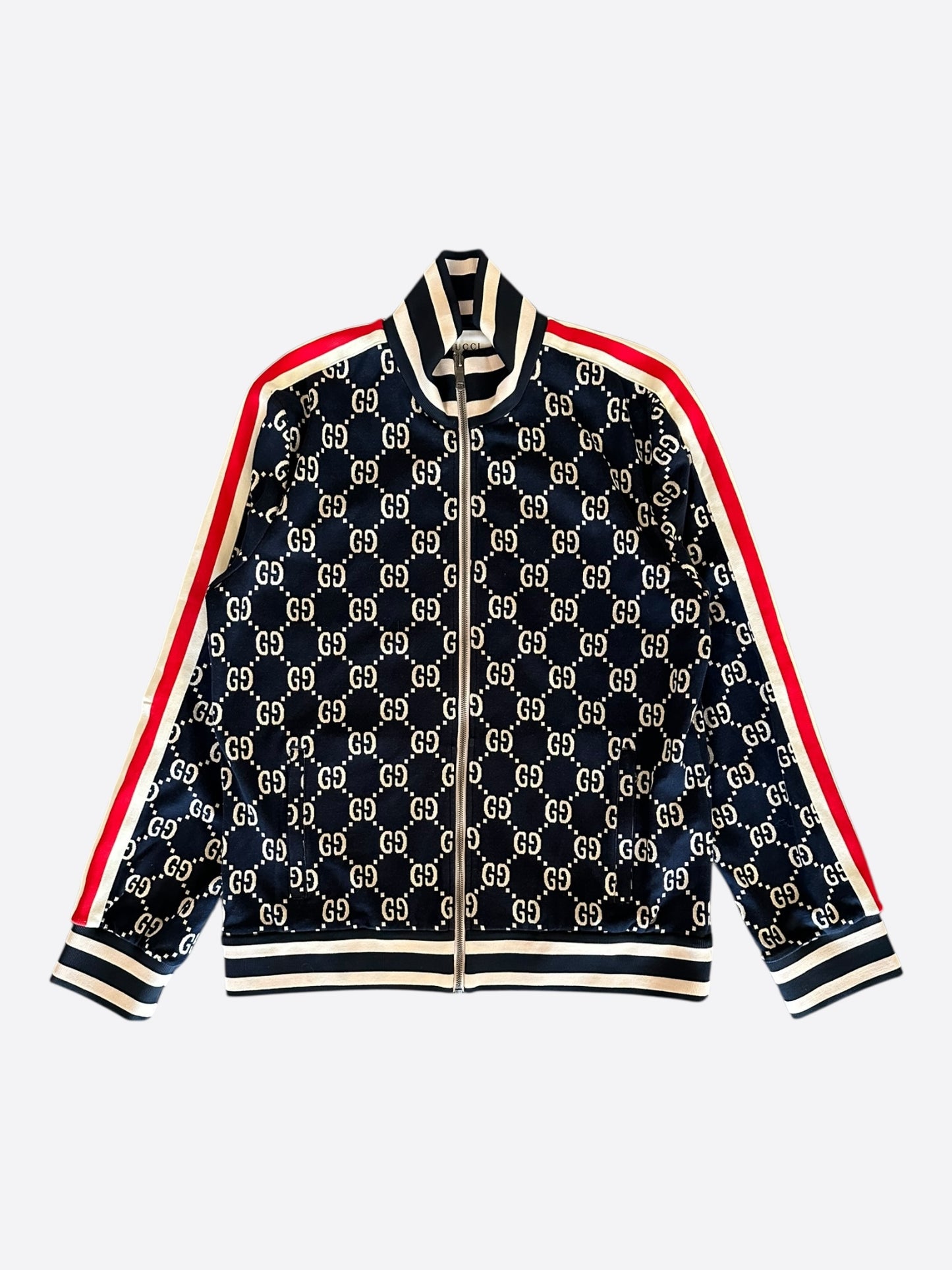 Gucci Blue Monogram Jacquard Track Jacket