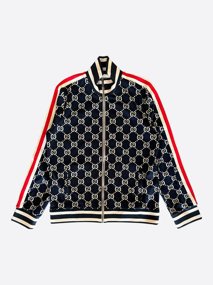 Gucci Blue Monogram Jacquard Track Jacket