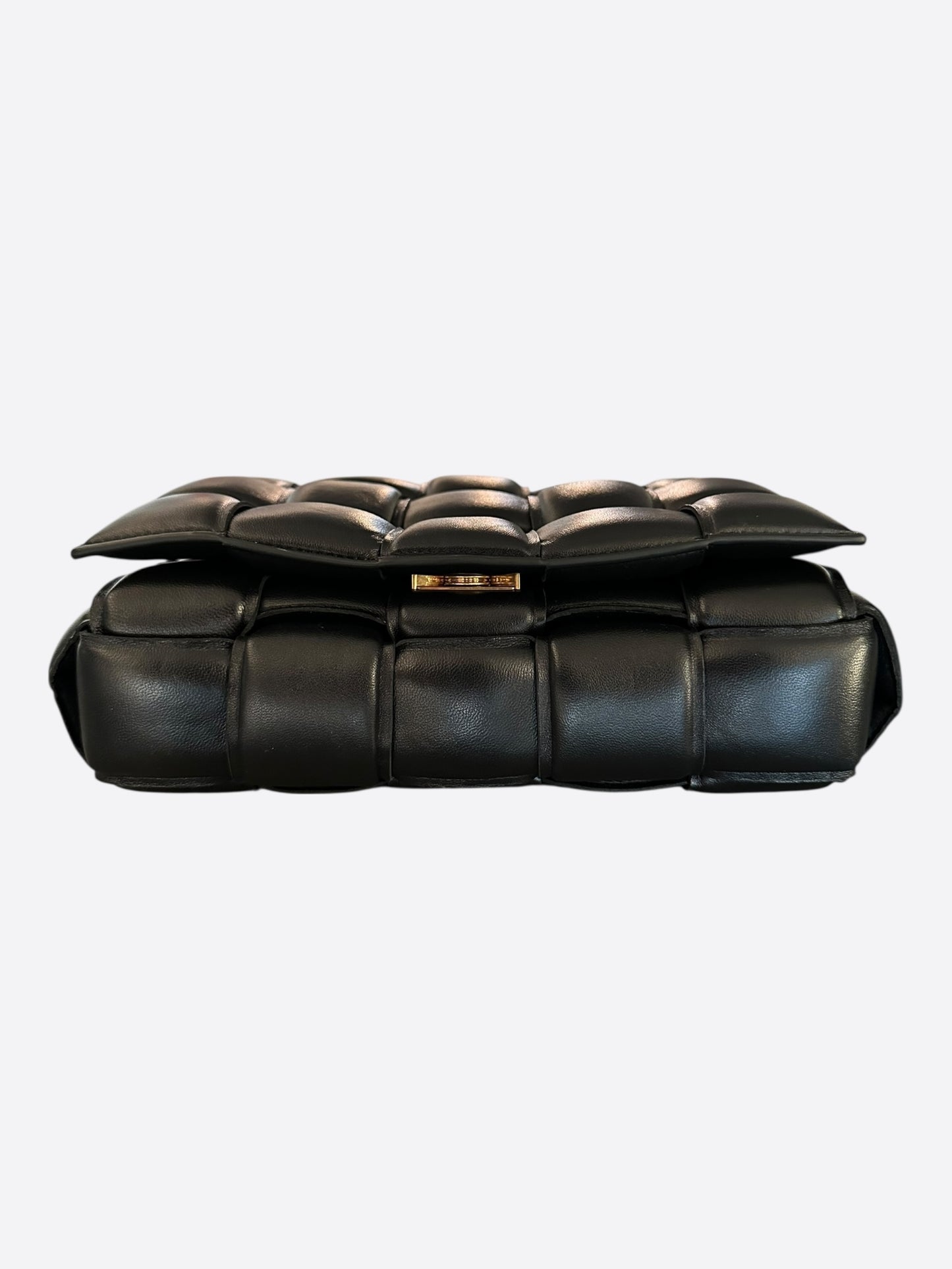 Bottega Veneta Black Intrecciato Chain Padded Cassette Bag