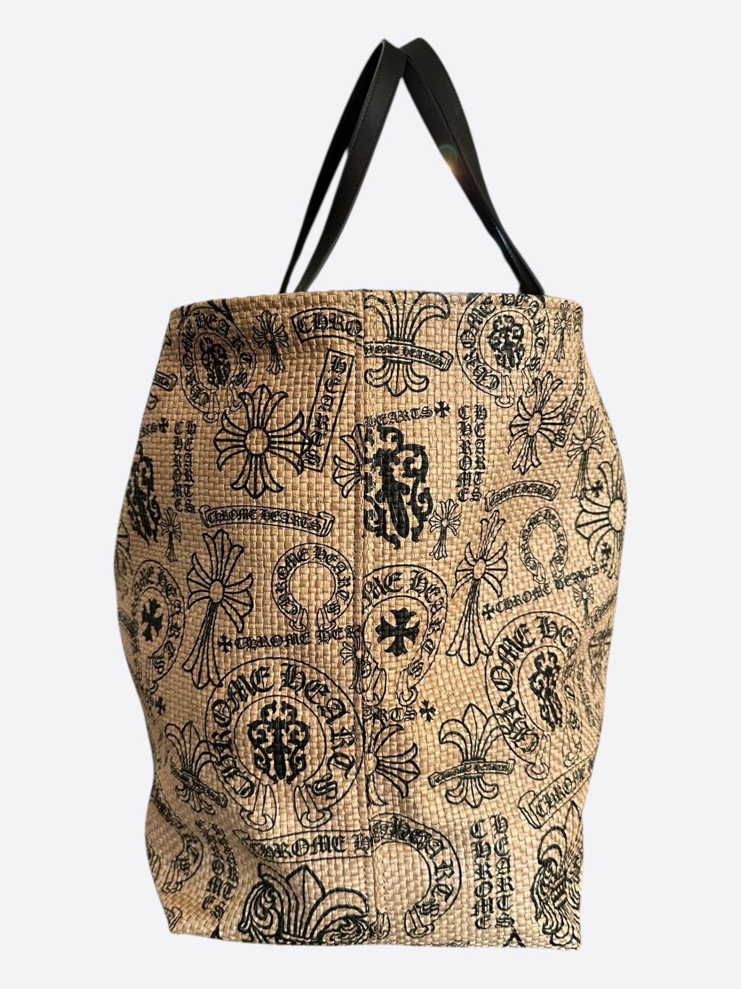 Chrome Hearts Beige & Black Miami Exclusive Stencil Beach Tote Bag