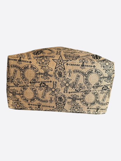Chrome Hearts Beige & Black Miami Exclusive Stencil Beach Tote Bag