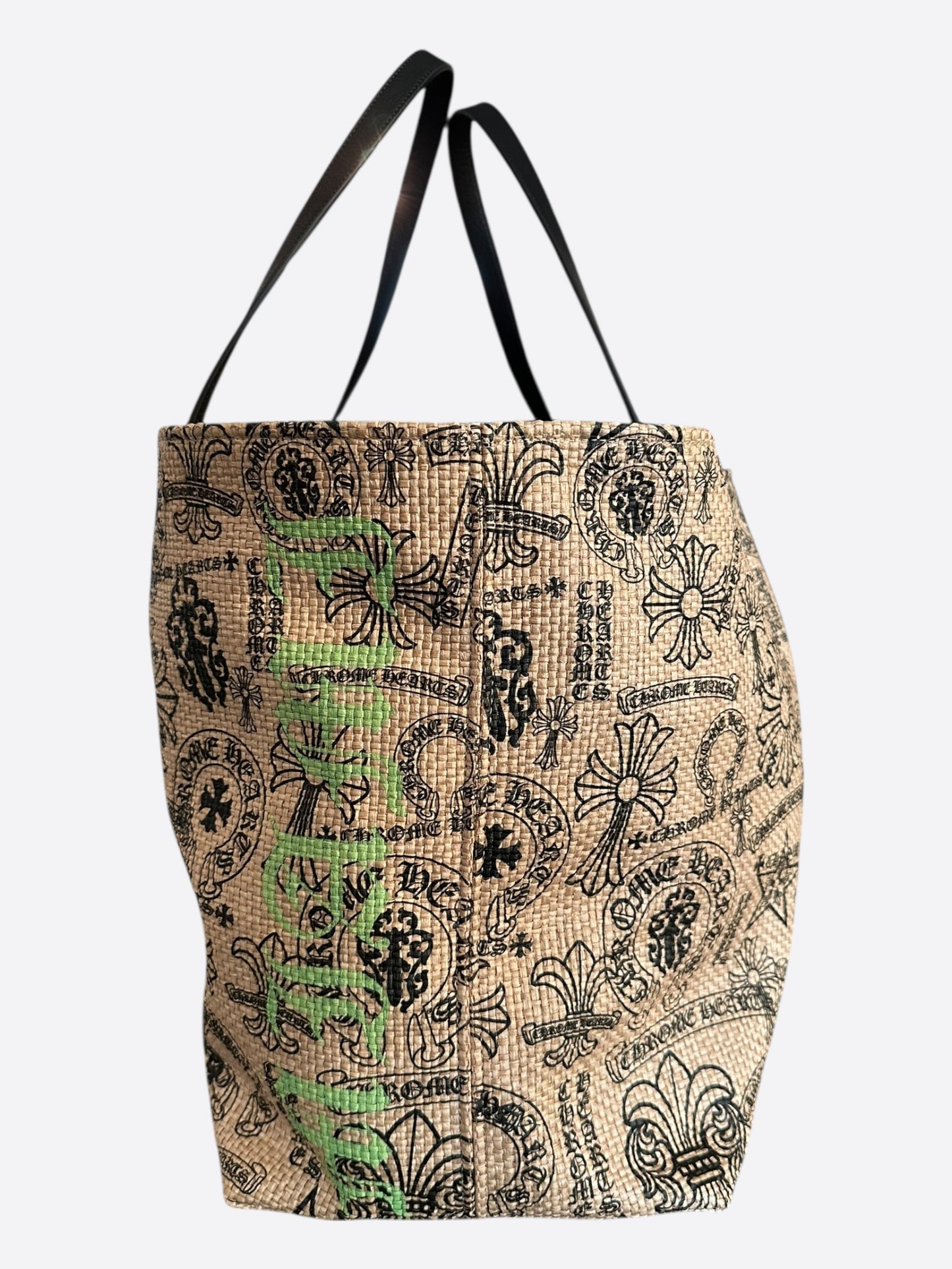 Chrome Hearts Beige & Black Miami Exclusive Stencil Beach Tote Bag