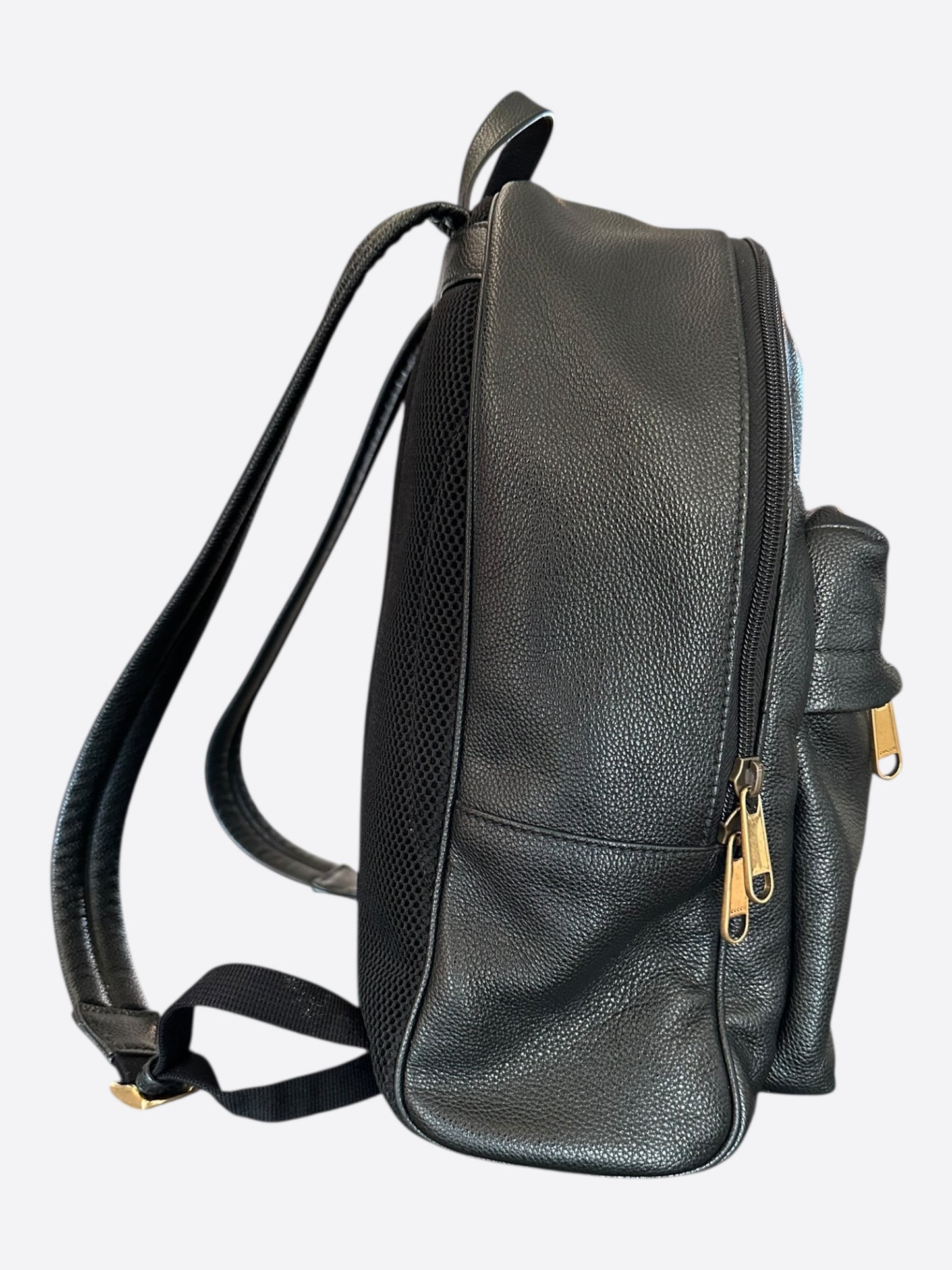 Gucci Black Classic Belt Logo Backpack