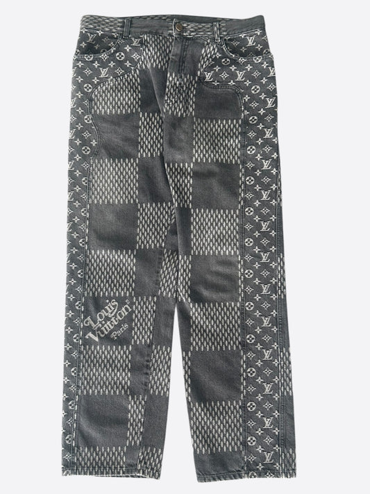 Louis Vuitton Nigo Grey Giant Damier Monogram Jeans