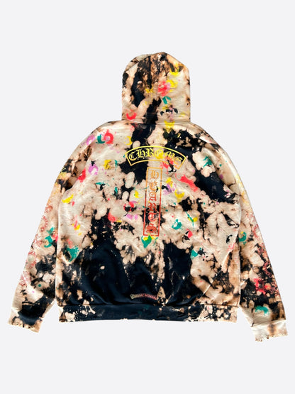 Chrome Hearts CVTVLIST Multicolor Bleached Distressed T-Bar Logo Hoodie