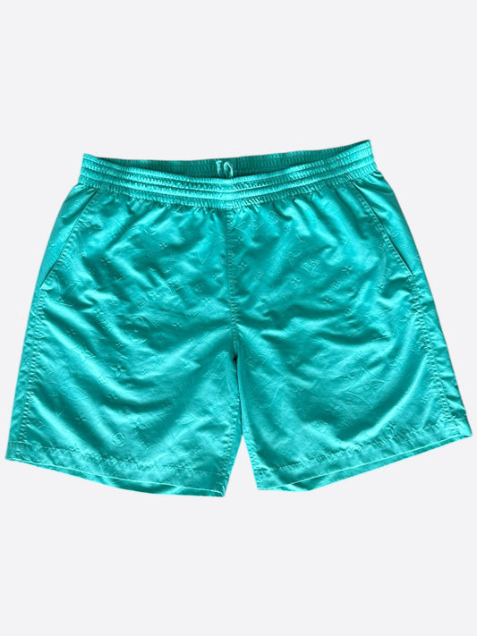 Louis Vuitton Turquoise Monogram Swim Shorts