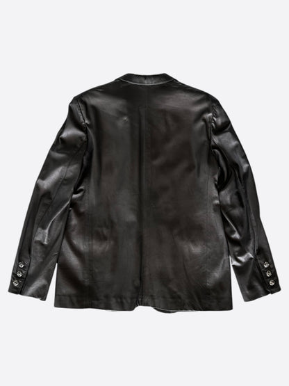 Chrome Hearts Black Leather Custom Order Blazer Jacket