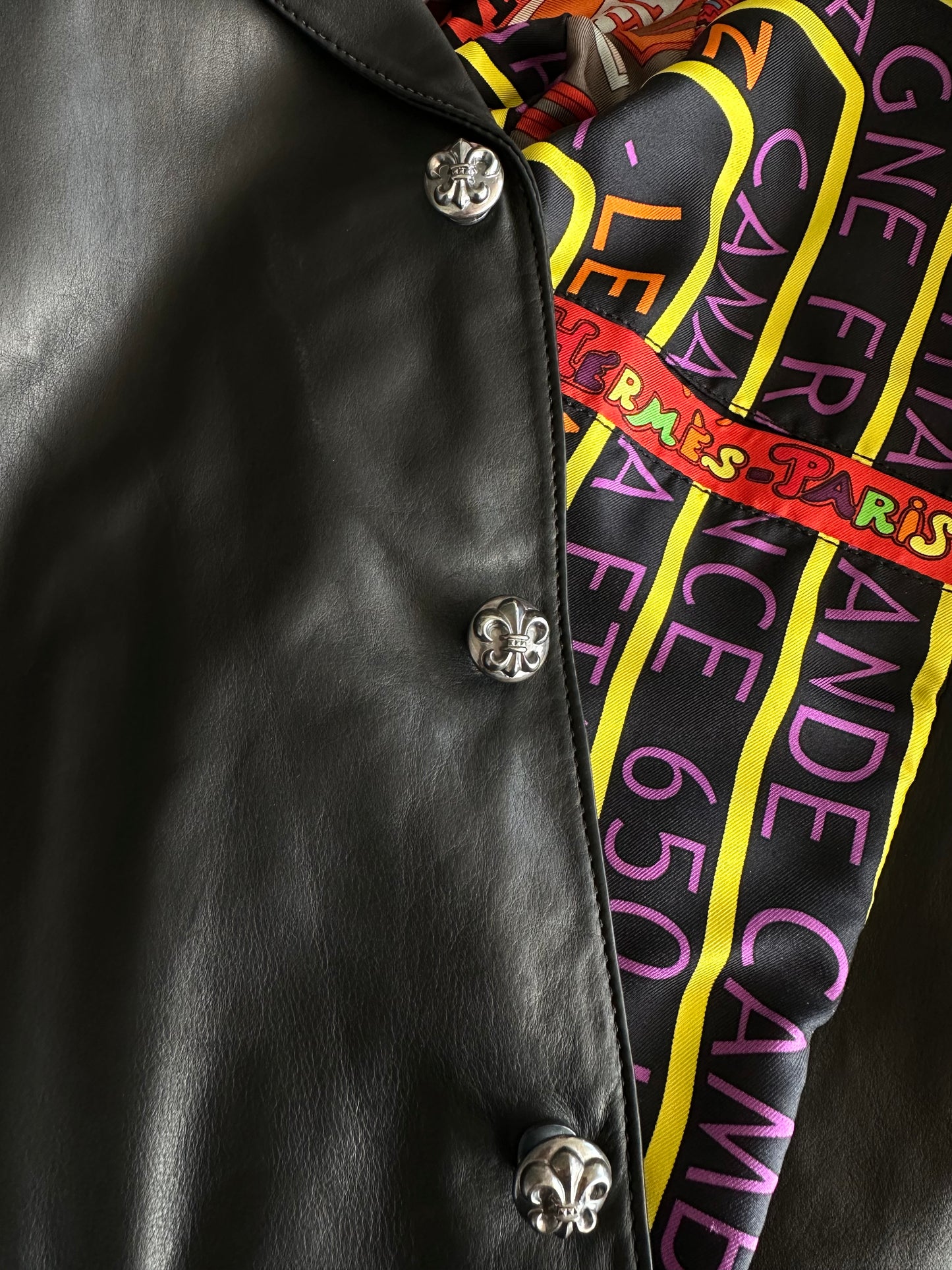 Chrome Hearts Black Leather Custom Order Blazer Jacket