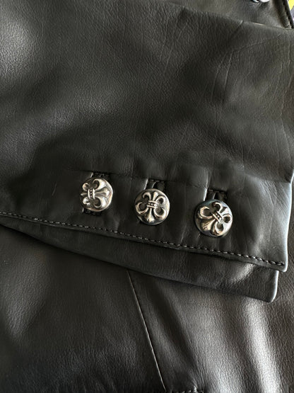 Chrome Hearts Black Leather Custom Order Blazer Jacket