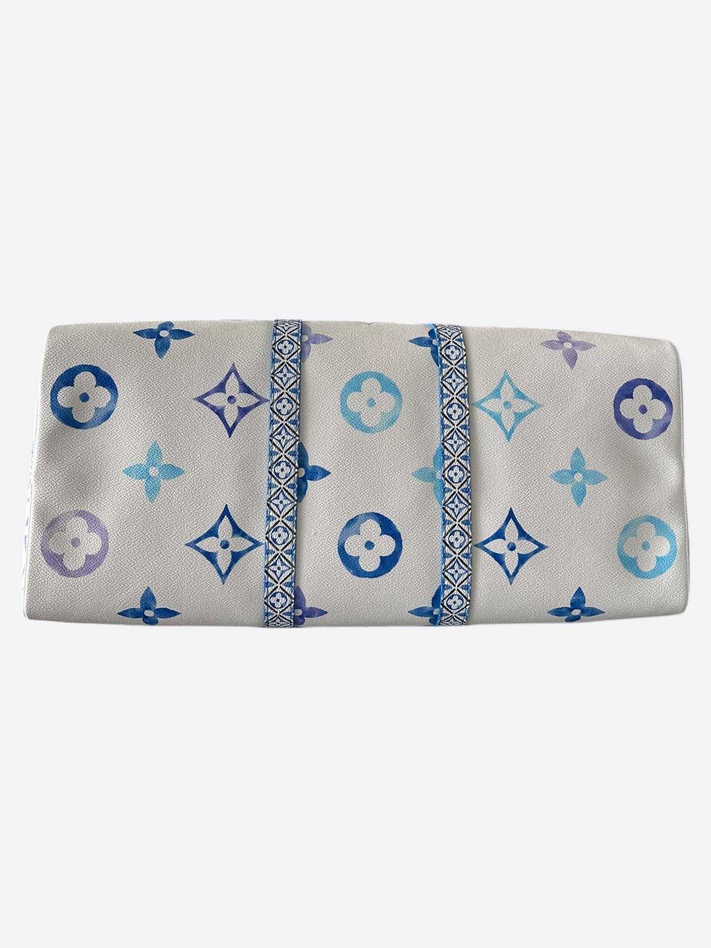 Louis Vuitton White & Blue Watercolor Monogram By The Pool Keepall 50