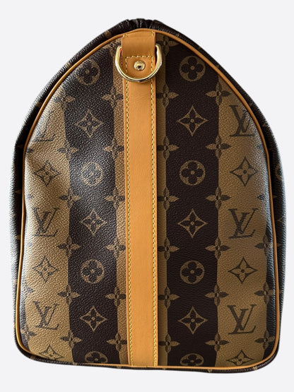 Louis Vuitton Nigo Brown Striped Monogram Keepall 50