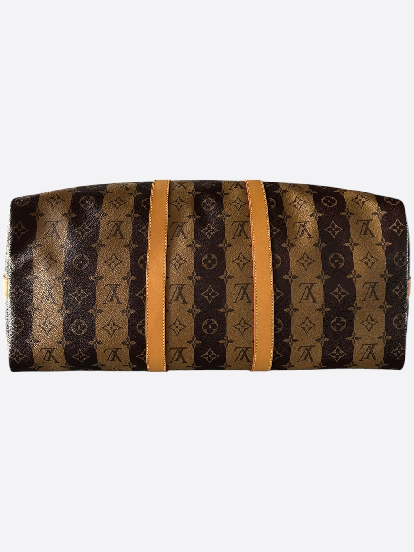 Louis Vuitton Nigo Brown Striped Monogram Keepall 50