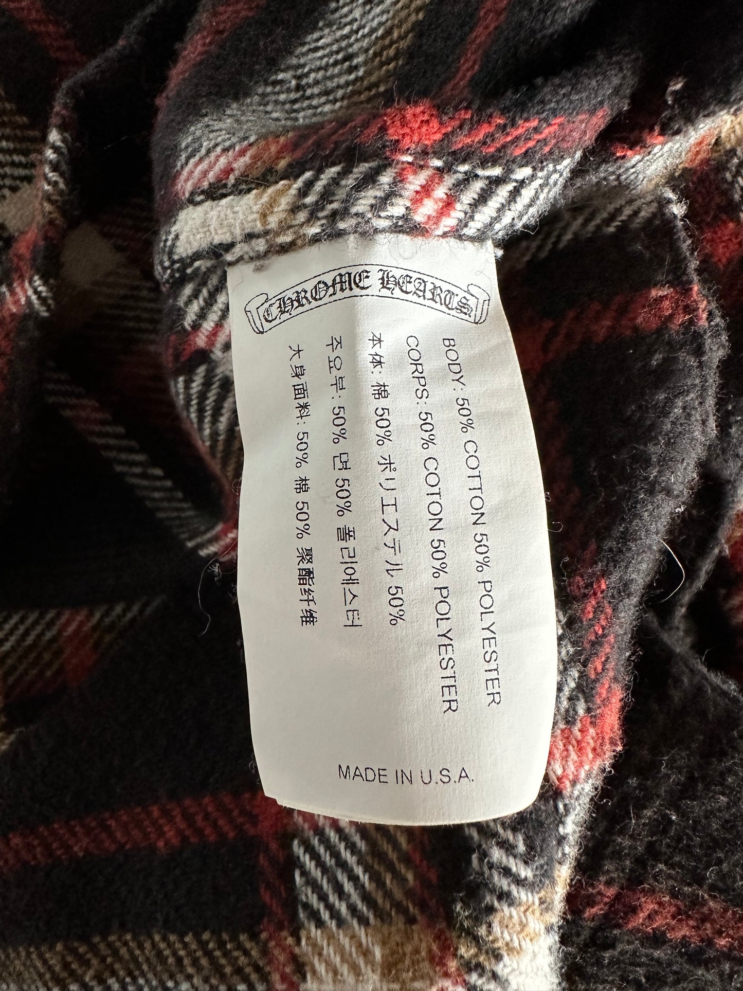 Chrome Hearts Black Plaid Flannel Jacket