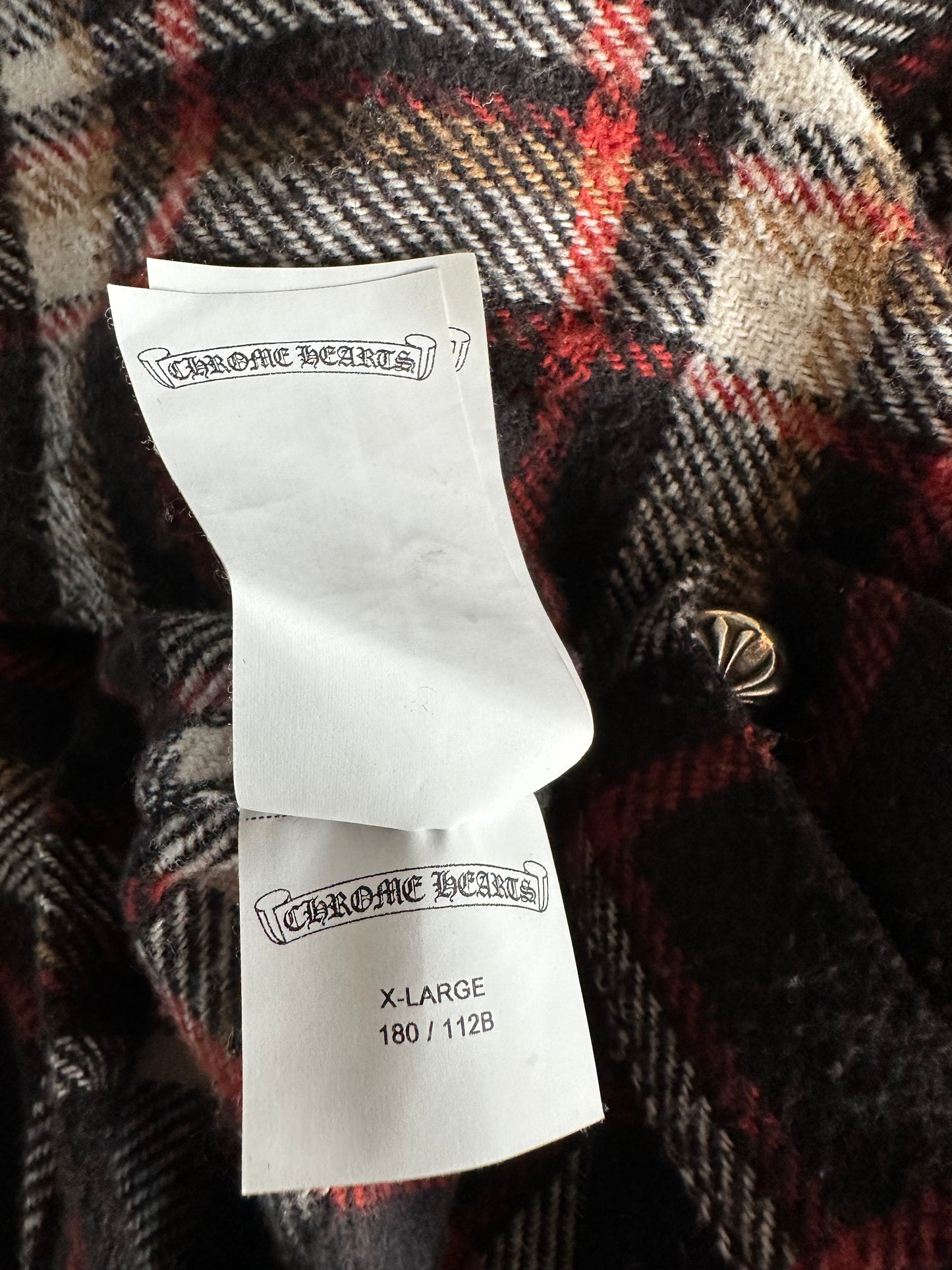 Chrome Hearts Black Plaid Flannel Jacket