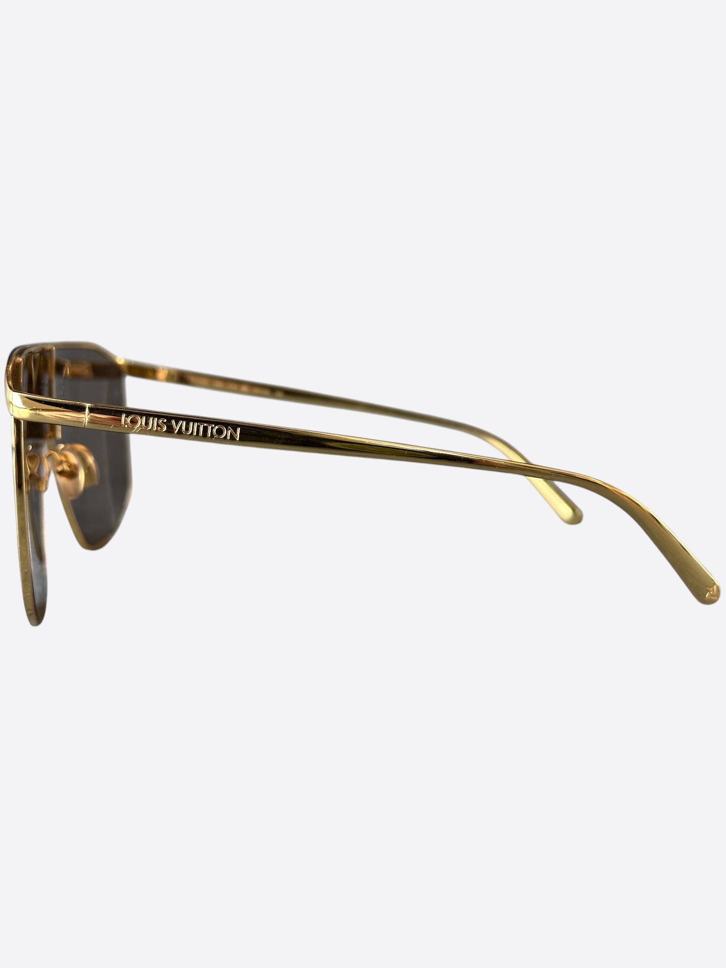 Louis Vuitton Gold Mask Logo Sunglasses