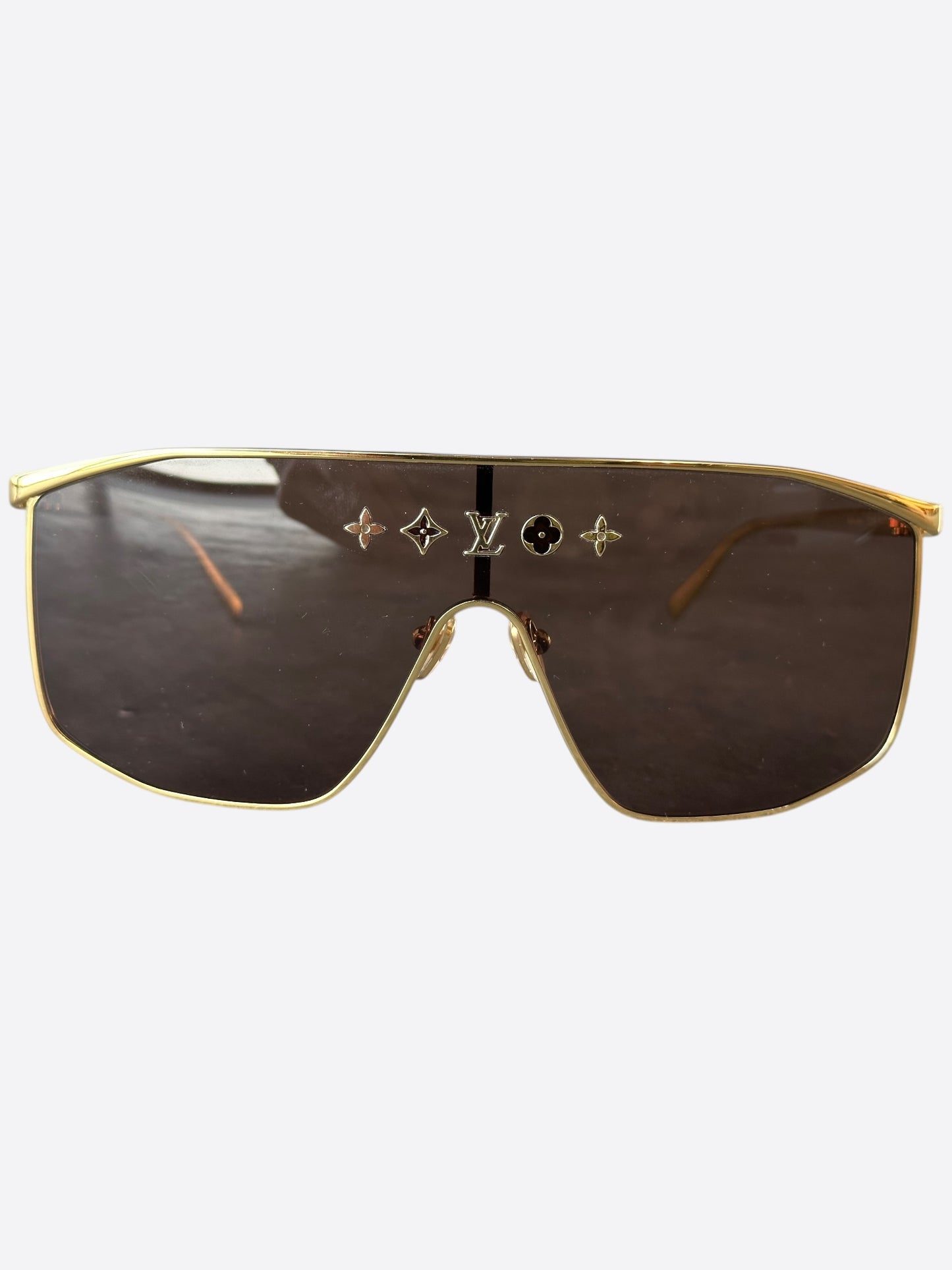 Louis Vuitton Gold Mask Logo Sunglasses