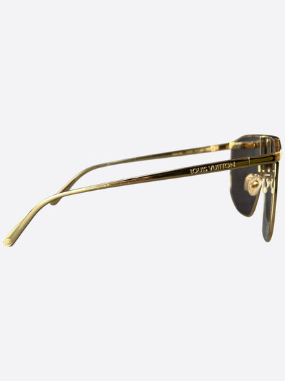 Louis Vuitton Gold Mask Logo Sunglasses