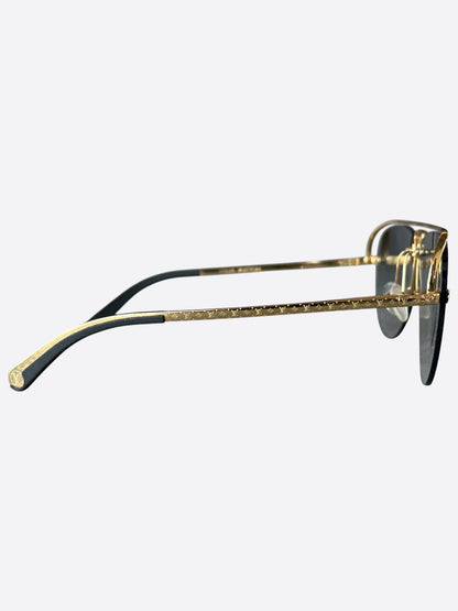 Louis Vuitton Gold Pilot Sunglasses