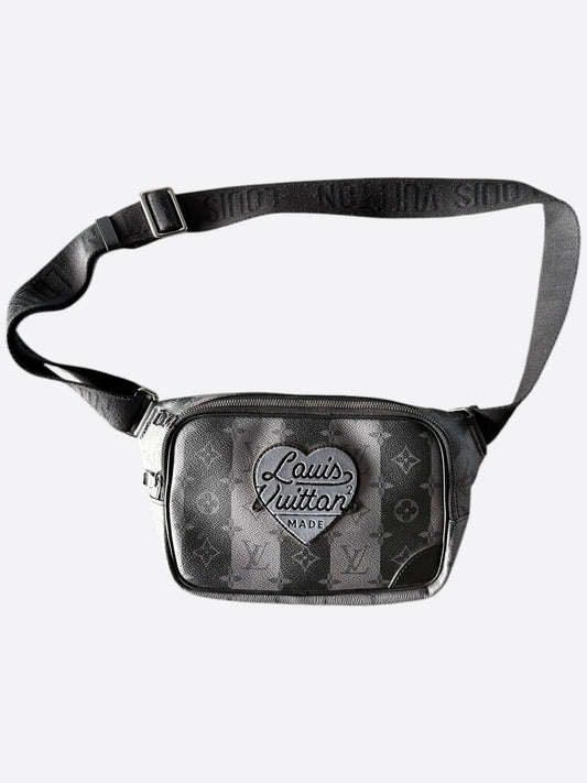 Louis Vuitton Nigo Grey Striped Monogram Sling Bag