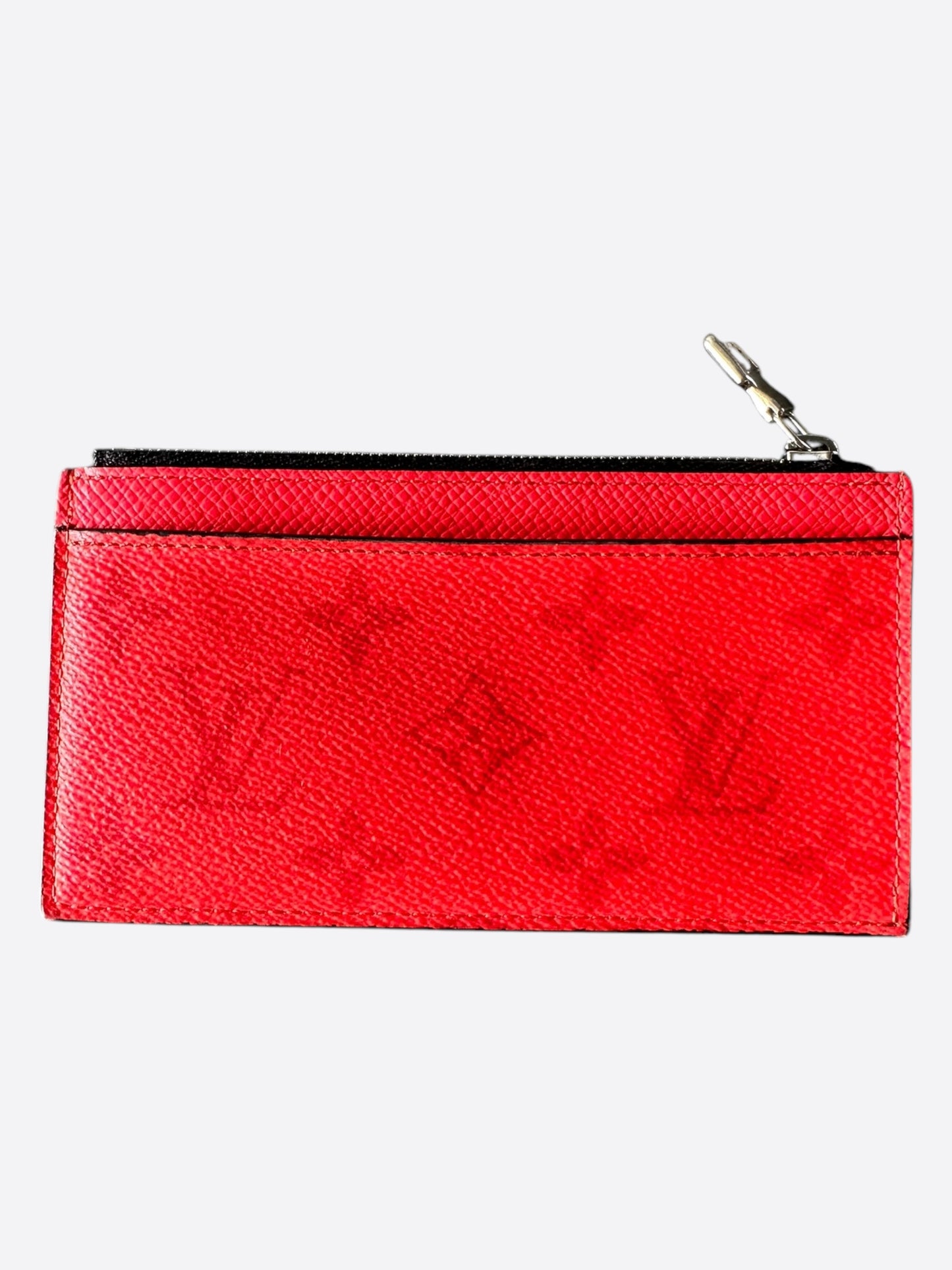 Louis Vuitton Red Taigarama Monogram Coin Card Holder