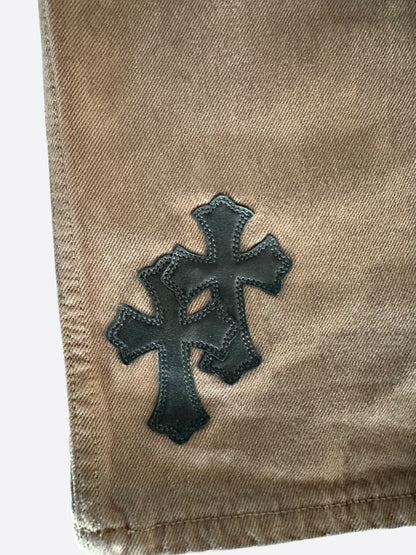 Chrome Hearts Levis Brown & Black Cross Patch Jeans