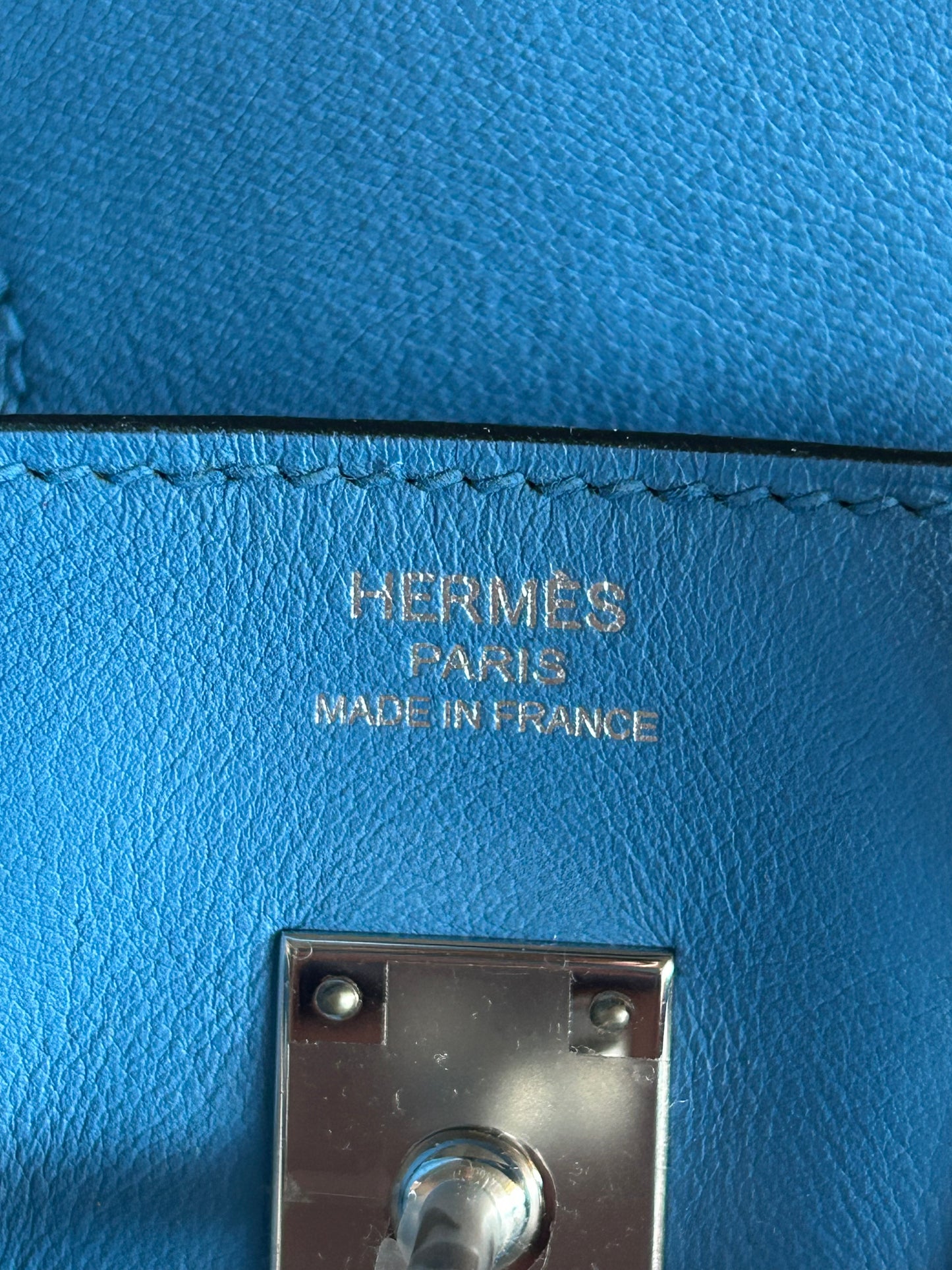 Hermes 0F Bleu Frida Swift Birkin 25