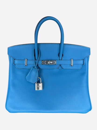 Hermes 0F Bleu Frida Swift Birkin 25