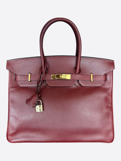 Hermes Rouge H & Gold Hardware Epsom Birkin 35