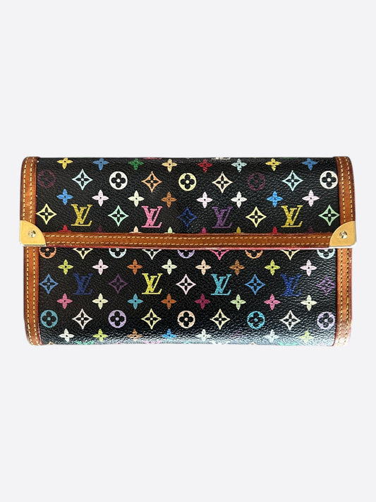 Louis Vuitton Takashi Murakami Black Porte Tresor Wallet