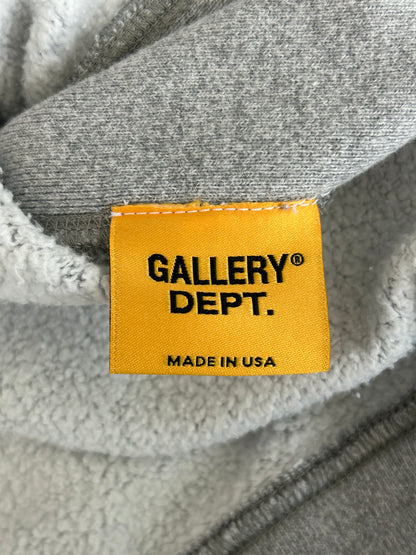Gallery Dept Grey & Black DEPT Logo Cut Off Hoodie