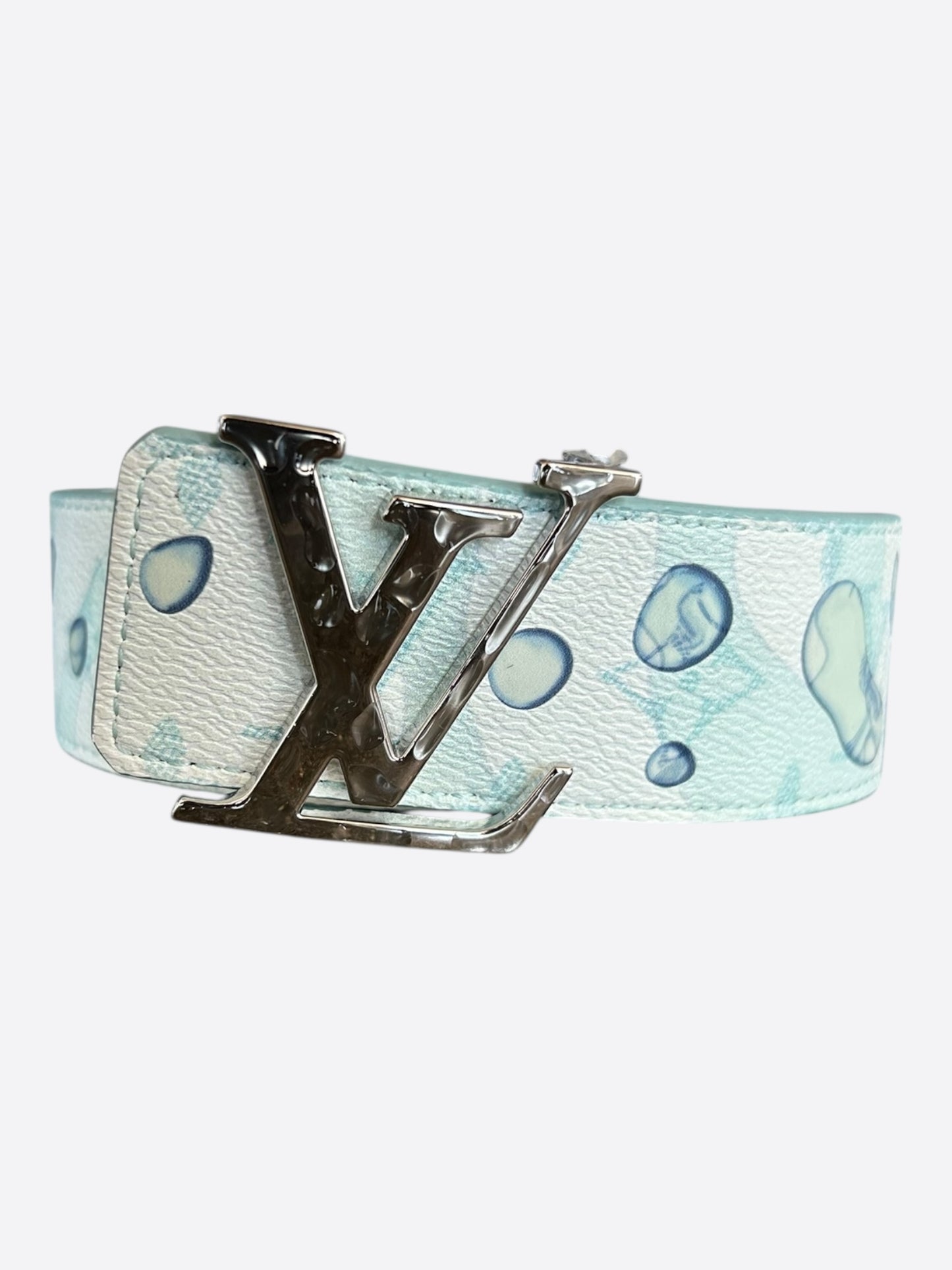 Louis Vuitton White & Blue Aquagarden Monogram Belt