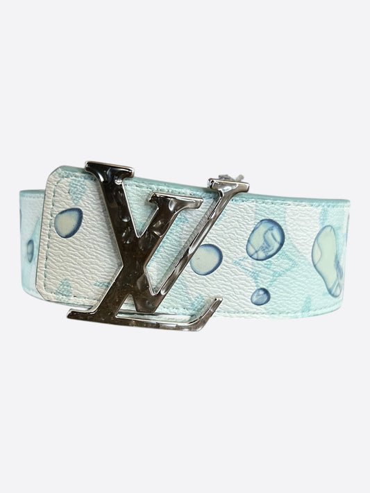 Louis Vuitton White & Blue Aquagarden Monogram Belt
