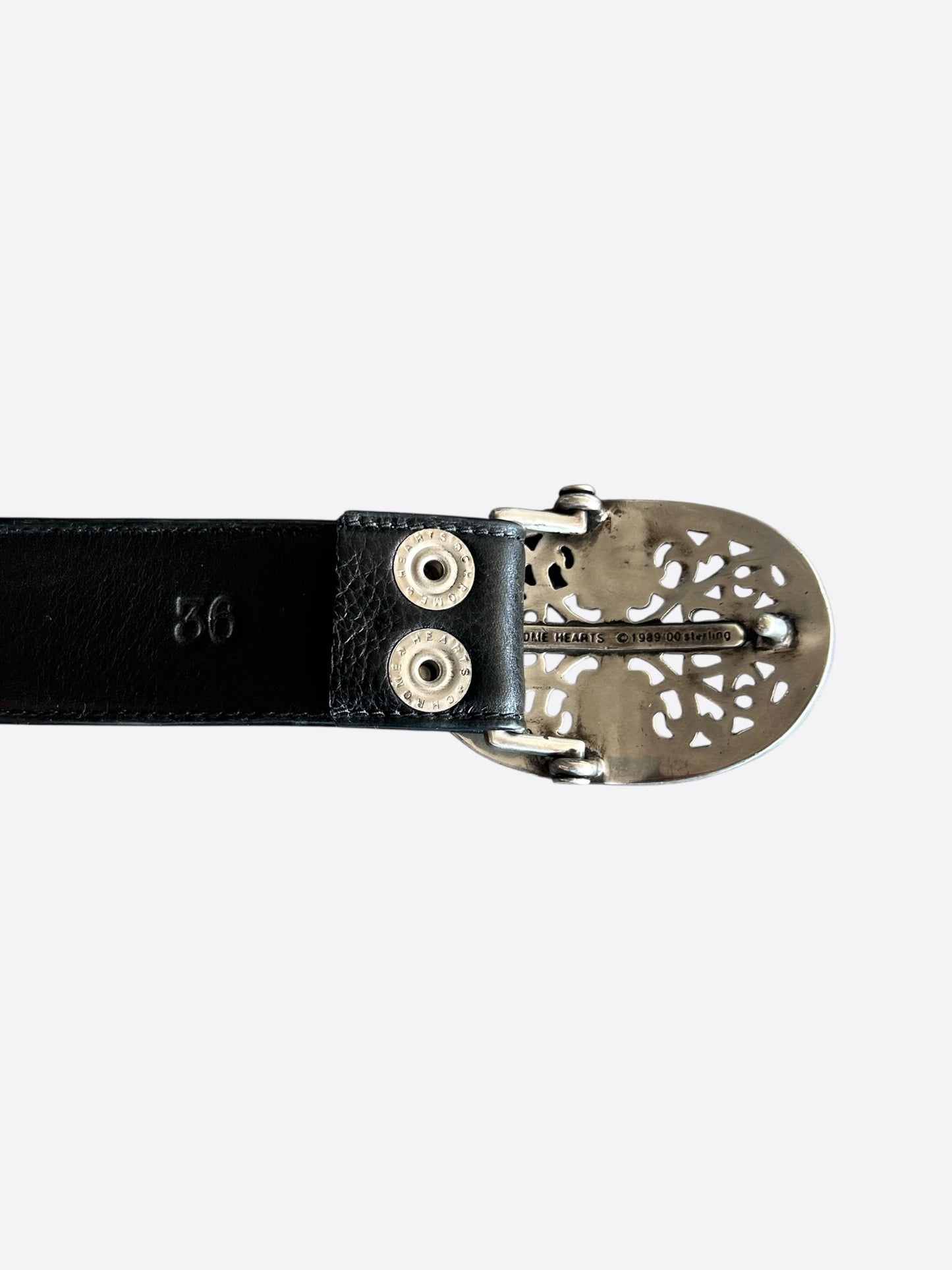 Chrome Hearts Black & Silver Oval Cross Belt