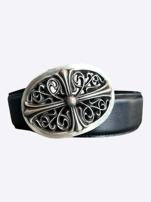 Chrome Hearts Black & Silver Oval Cross Belt
