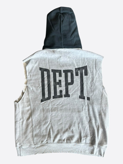 Gallery Dept Grey & Black DEPT Logo Cut Off Hoodie